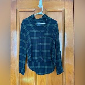Abercrombie & Fitch Green and Navy Blue Flannel